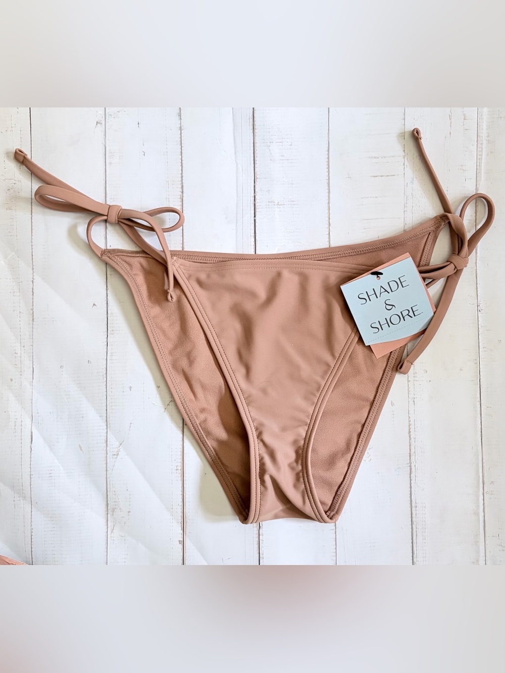 Shade & Shore Neutral Brown String Bikini Bottoms Size XS NWT